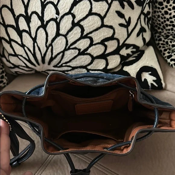 Coach Navy and Dark Denim Quilted Crossbody Bag - Picture 5 of 9